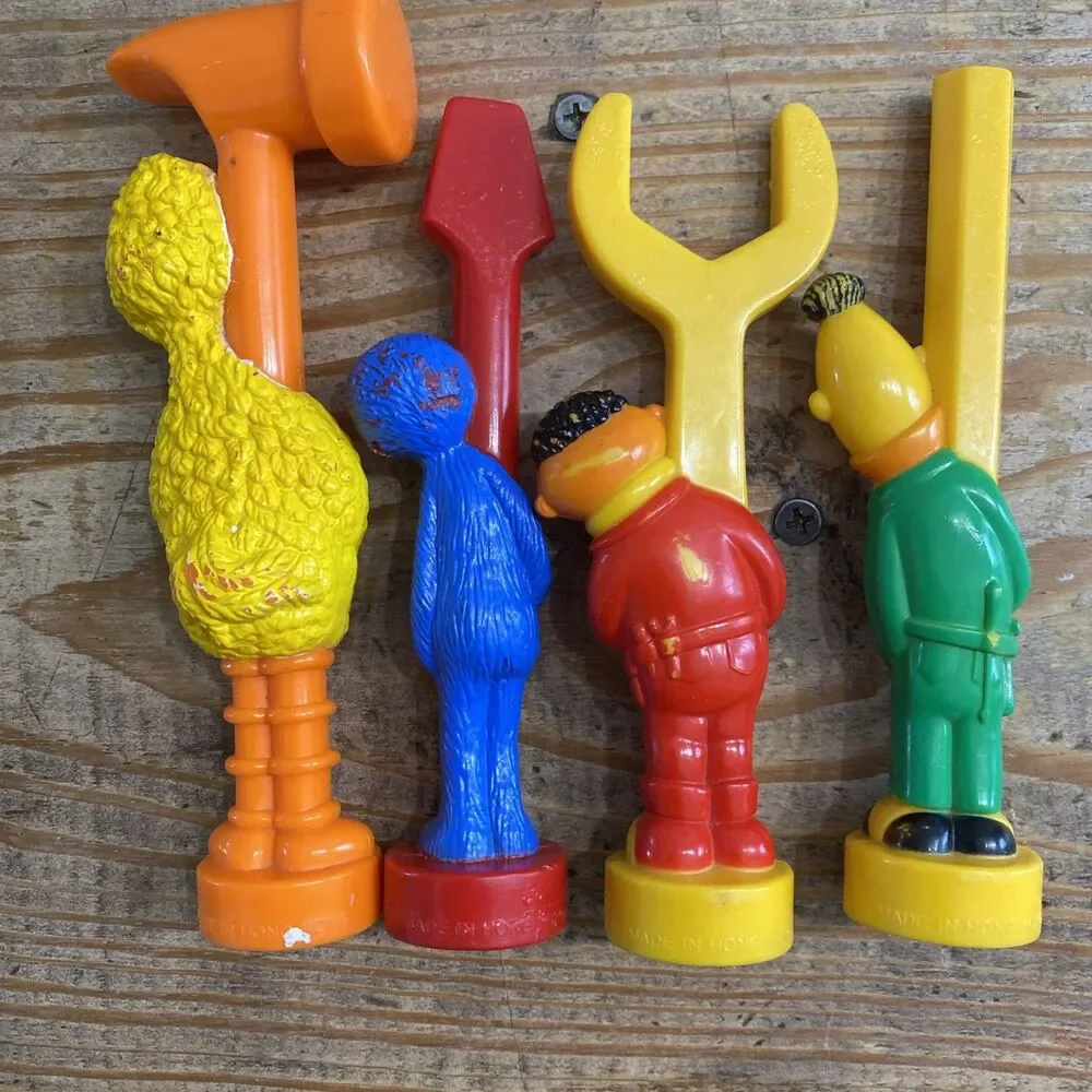 Sesame Street Workbench Tools – Lot of 4 – Big Bird Hammer, Grover Screwdriver